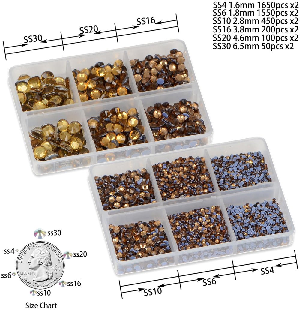 CMBYN hotfix rhinestones with upgrade grids for easy sorting in Lt Topaz.