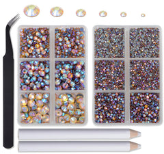 CMBYN Topaz AB hotfix rhinestones in six sizes for quick fabric embellishment.