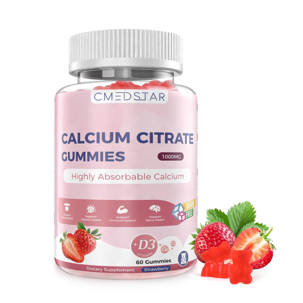 CMEDSTAR Calcium Citrate Gummies bottle front showing 1000mg per serving