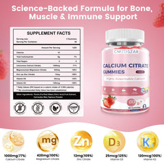 Two vegan strawberry gummies from CMEDSTAR package
