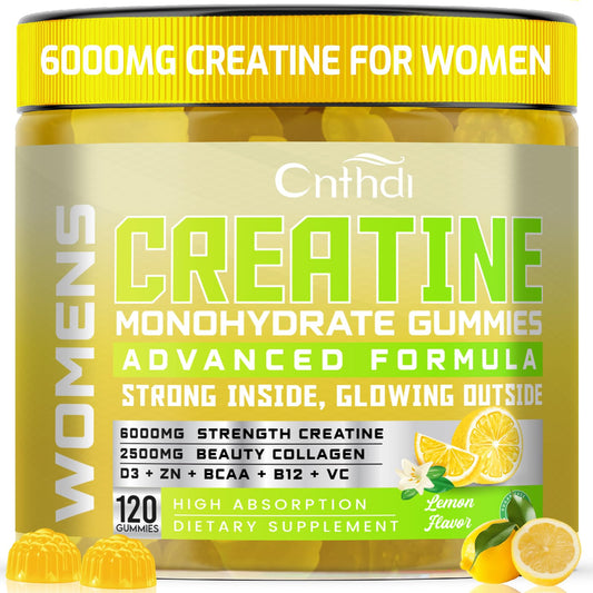 Product packaging for CNFHDI Creatine Gummies 6000mg for women