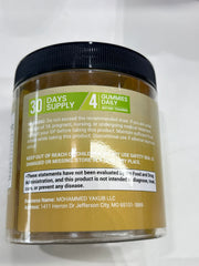 Supplement bottle with vitamins and minerals illustration