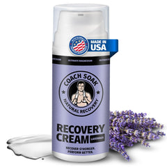 Coach Soak magnesium cream pump bottle with quick absorption for post-workout comfort