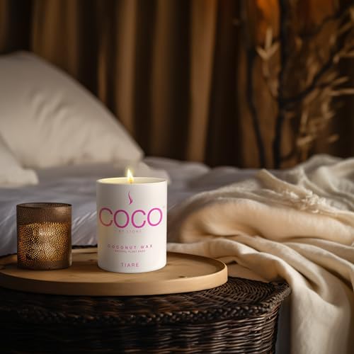 COCO by Stone coconut apricot wax close-up, clean burn with rich aroma.