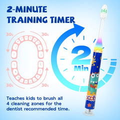 Close-up of soft bristles on COCOBURI kid's toothbrush