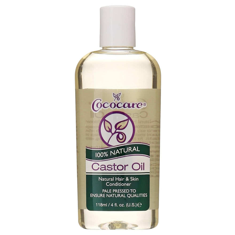 Cococare Castor Oil 4 oz bottle for healthy hair, lashes, and skin