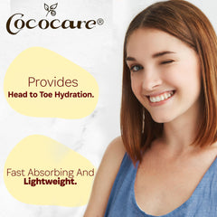 Hydrating Cococare Vitamin E moisturizer on skin