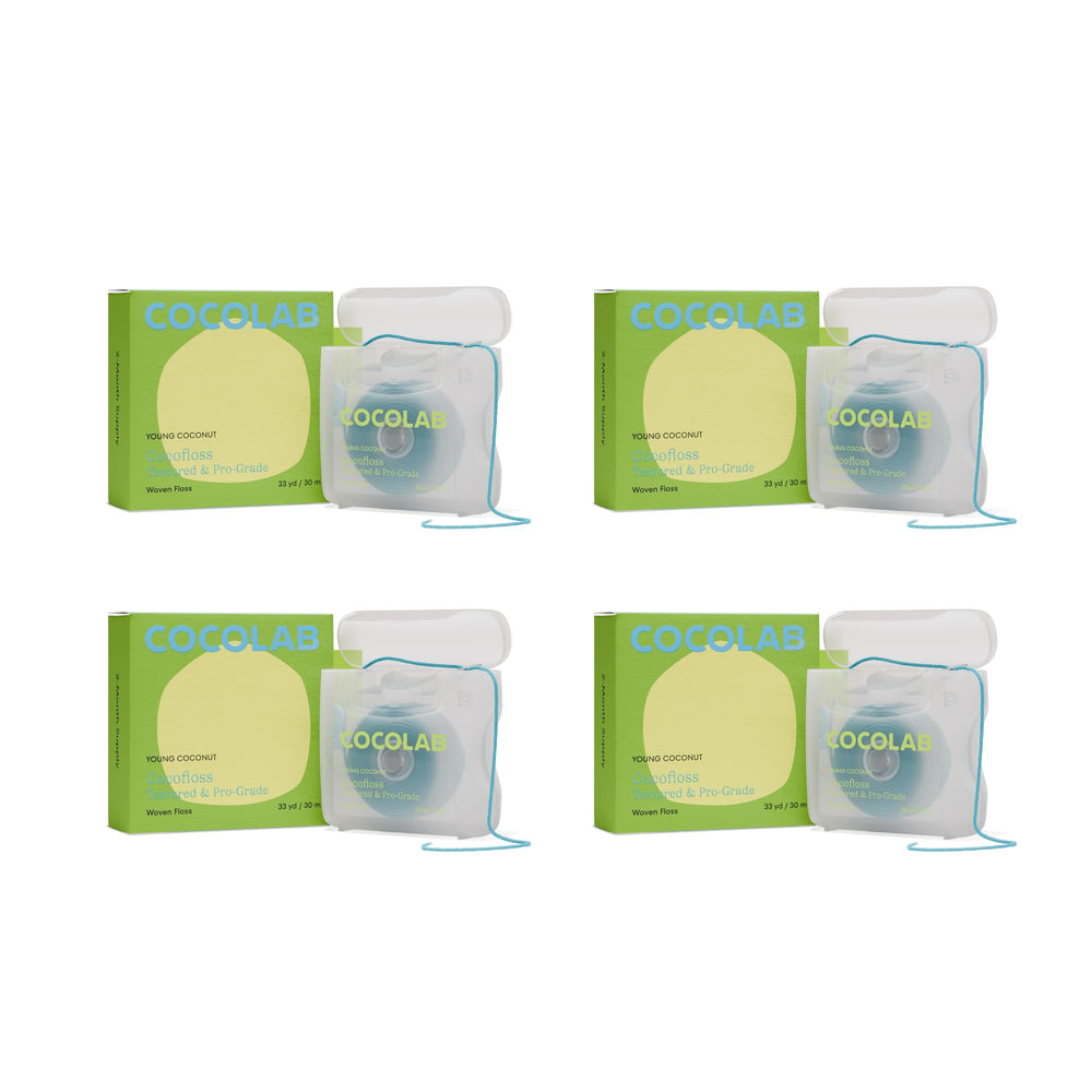 Cocolab Woven Dental Floss on a white background with 33-yard spool