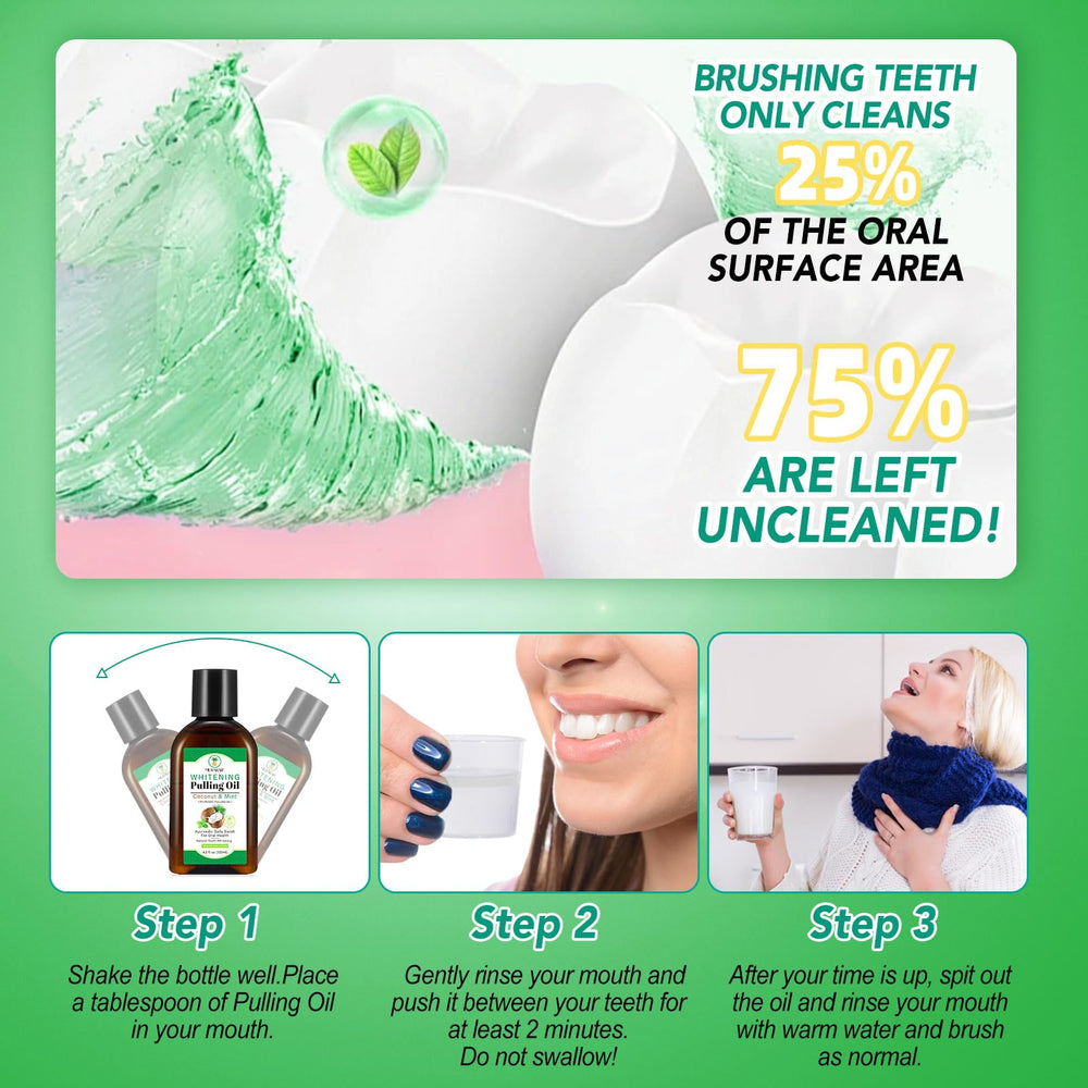 Tongue scraper and measuring cup included in the box