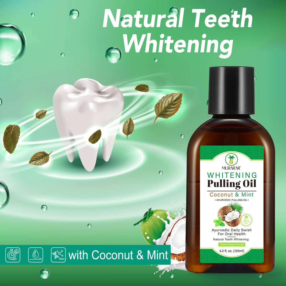 Close-up of coconut oil and peppermint essential oil ingredients