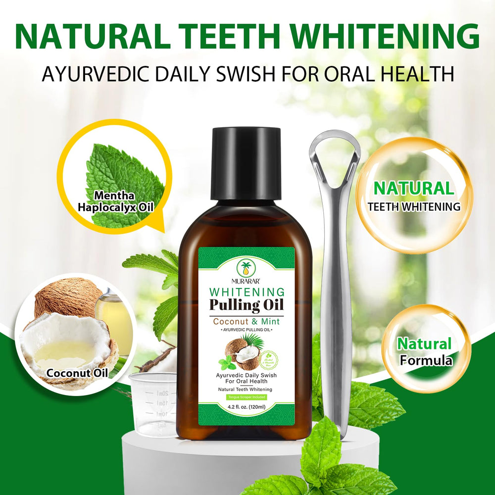 Coconut mint oil pulling mouthwash ingredients.