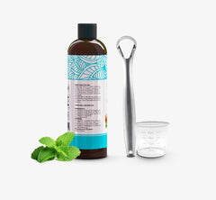 Close-up of the mouthwash packaging