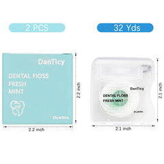 Expandable floss expanding on saliva contact between teeth
