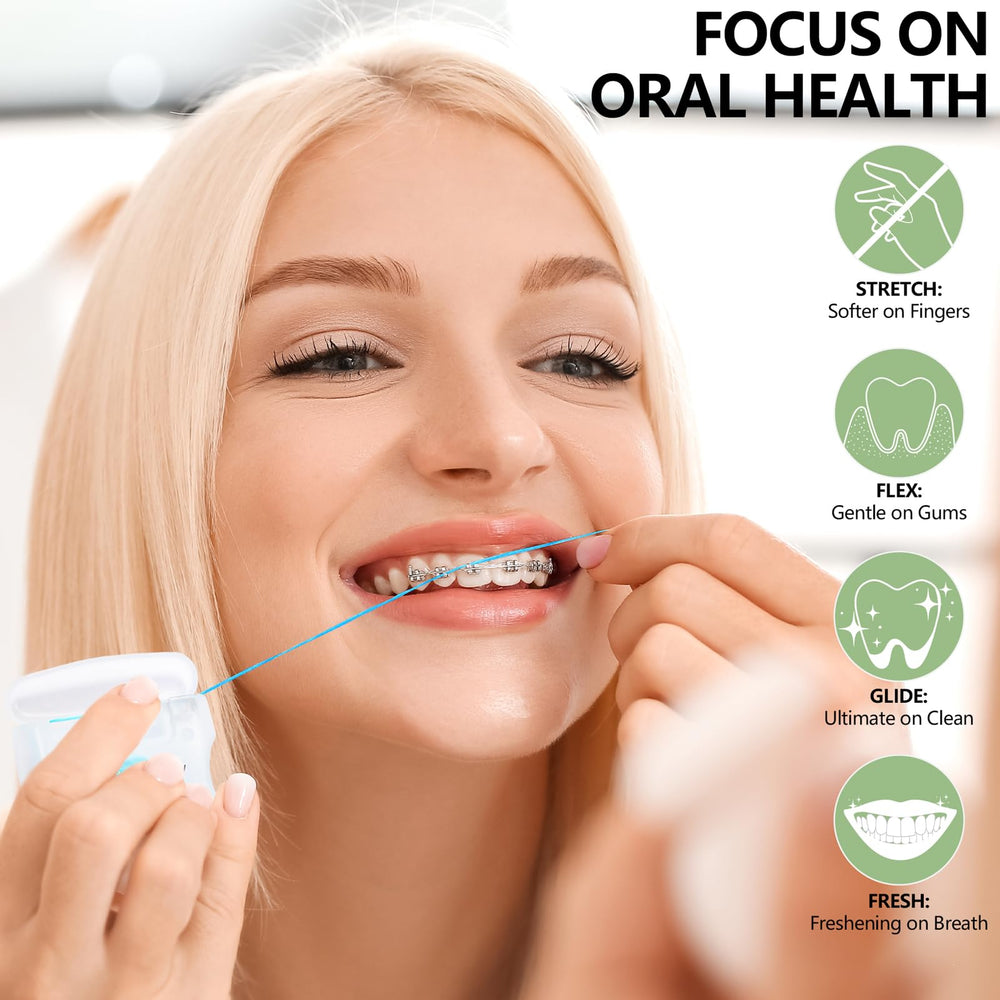 Floss sliding between wide-spaced teeth during cleaning