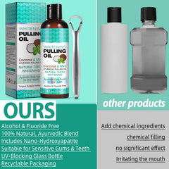 Person using Coconut Oil Pulling for fresh breath