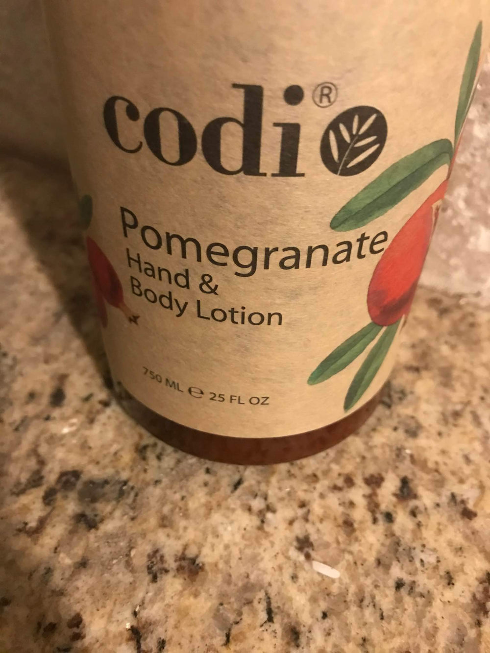 CODi Pomegranate Lotion gift-ready packaging display