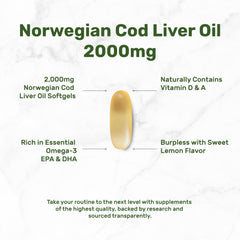 Burpless lemon flavor cod liver oil softgels