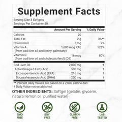 Supplement label highlighting 2,000mg per serving and EPA/DHA