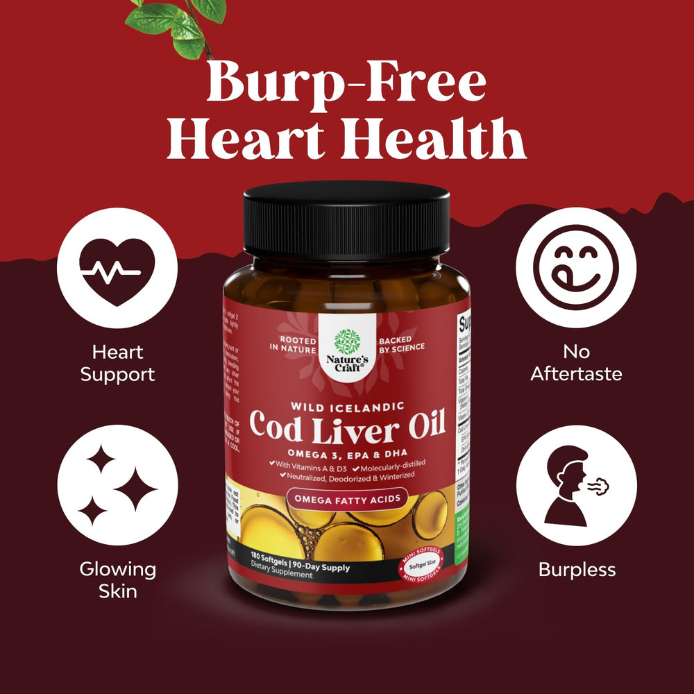 Ingredients panel of cod liver oil softgels