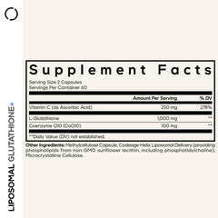 Vitamin C and CoQ10 components in the Liposomal Glutathione+ formula