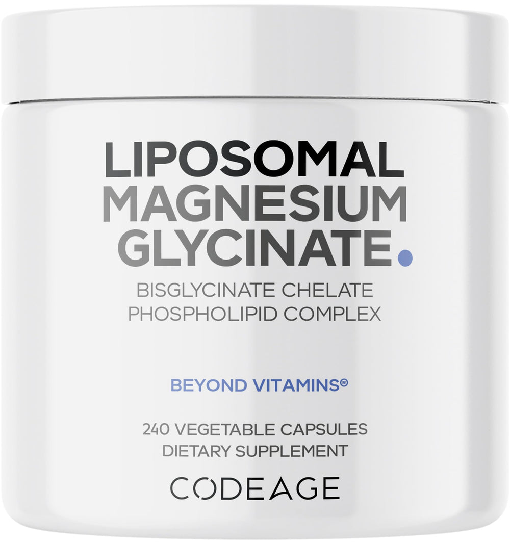 Codeage Liposomal Magnesium Glycinate bottle with front label on white background