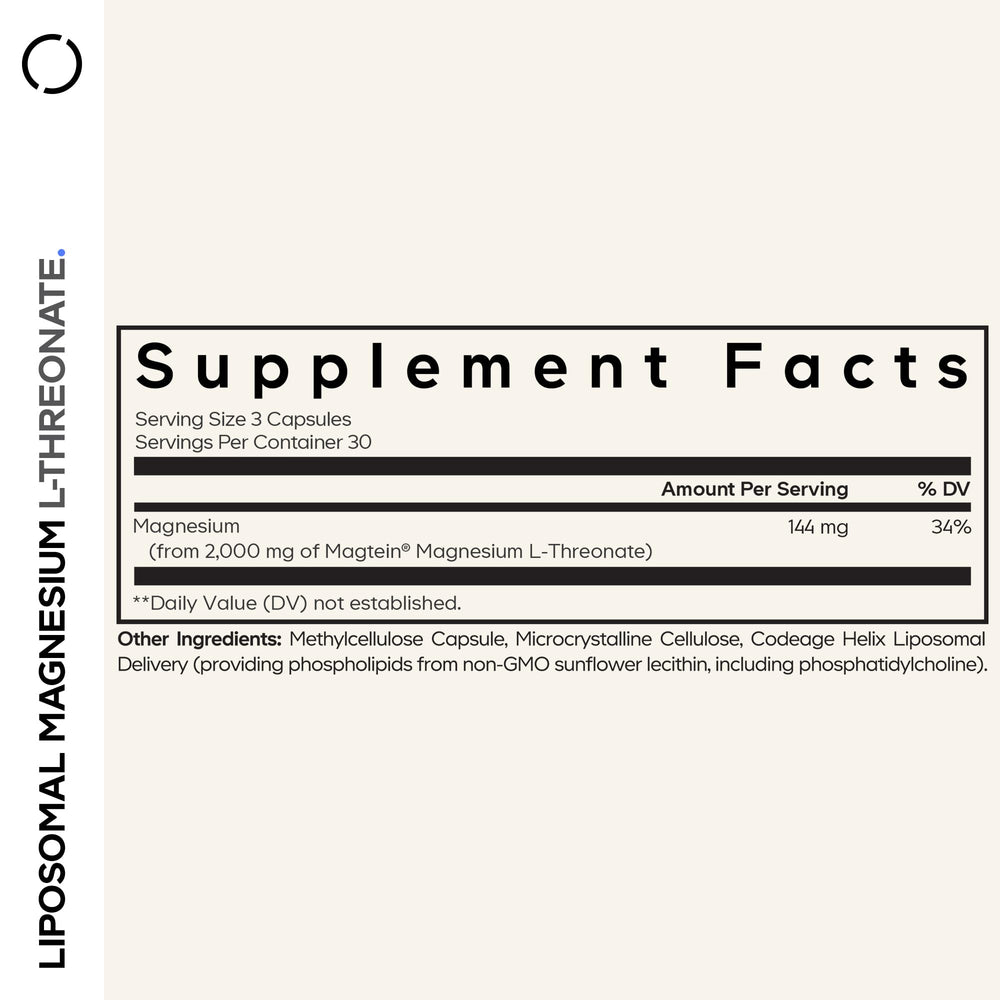 Codeage liposomal magnesium L-Threonate capsules closeup for easy ingestion.