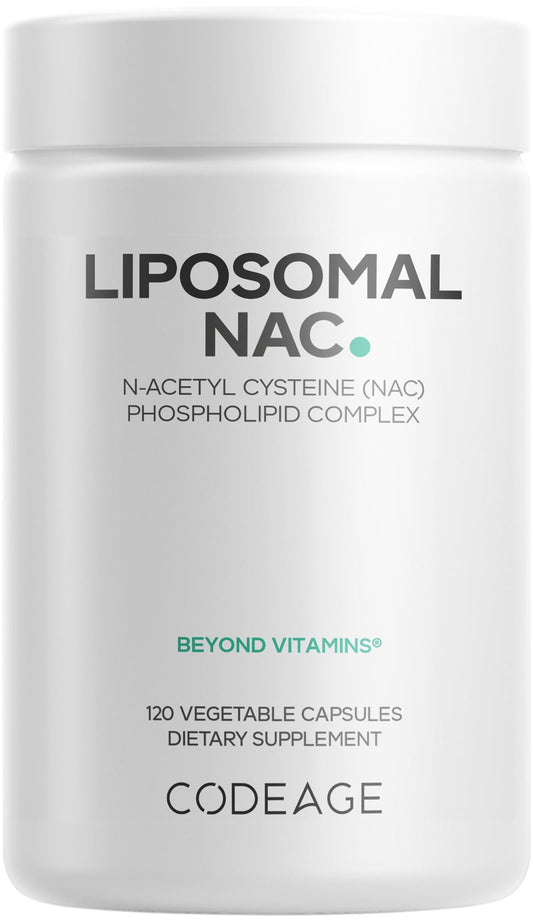 Codeage Liposomal NAC bottle highlighting 900 mg NAC per serving