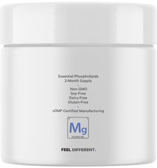 Close-up view of magnesium glycinate powder in jar