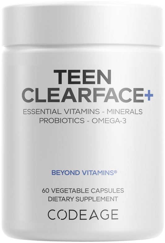 Codeage Teen Clearface bottle and 60 capsules