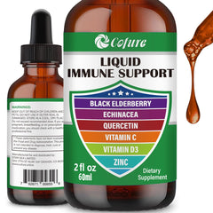 Cofure immune liquid bottle with elderberry and echinacea