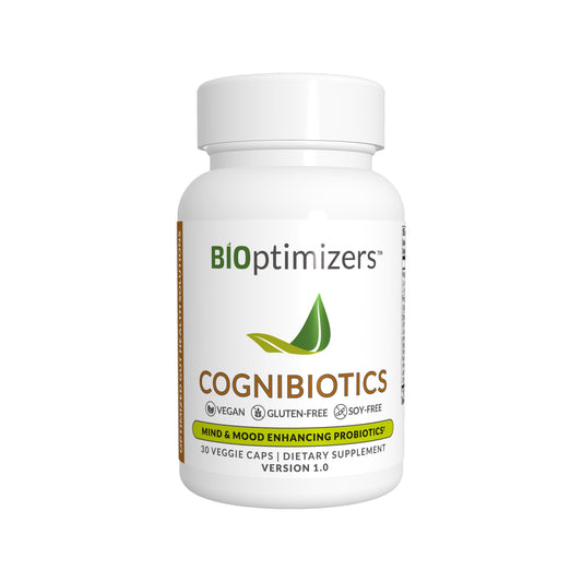 BIOptimizers Cognibiotics Probiotic Brain Supplement bottle and packaging