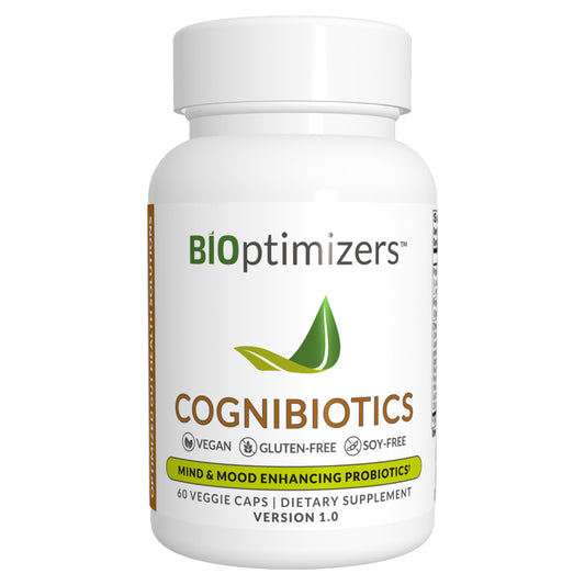 BIOptimizers Cognibiotics probiotic brain supplement bottle and capsules