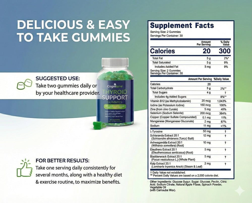 CogniTune supplement facts label showing dosage and key nutrients