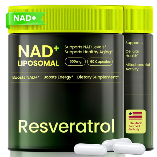 Cohbskj NMNH NAD Nicotinamide Riboside Resveratrol liposomal supplement bottle front view