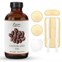 Cold-pressed organic castor oil pack wrap in khaki with neck and waist coverage (front view)