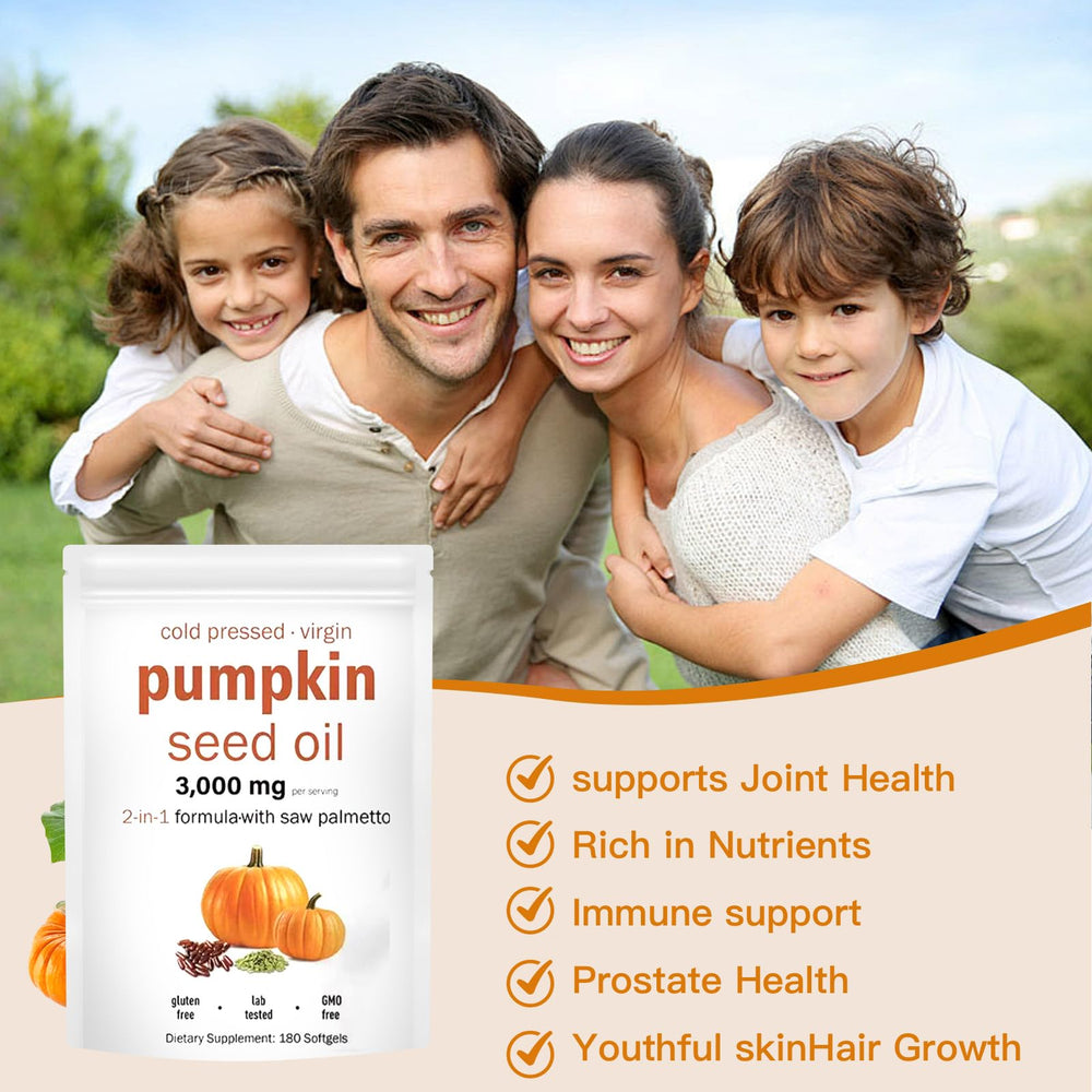 Cold-pressed pumpkin seed oil bottle graphic