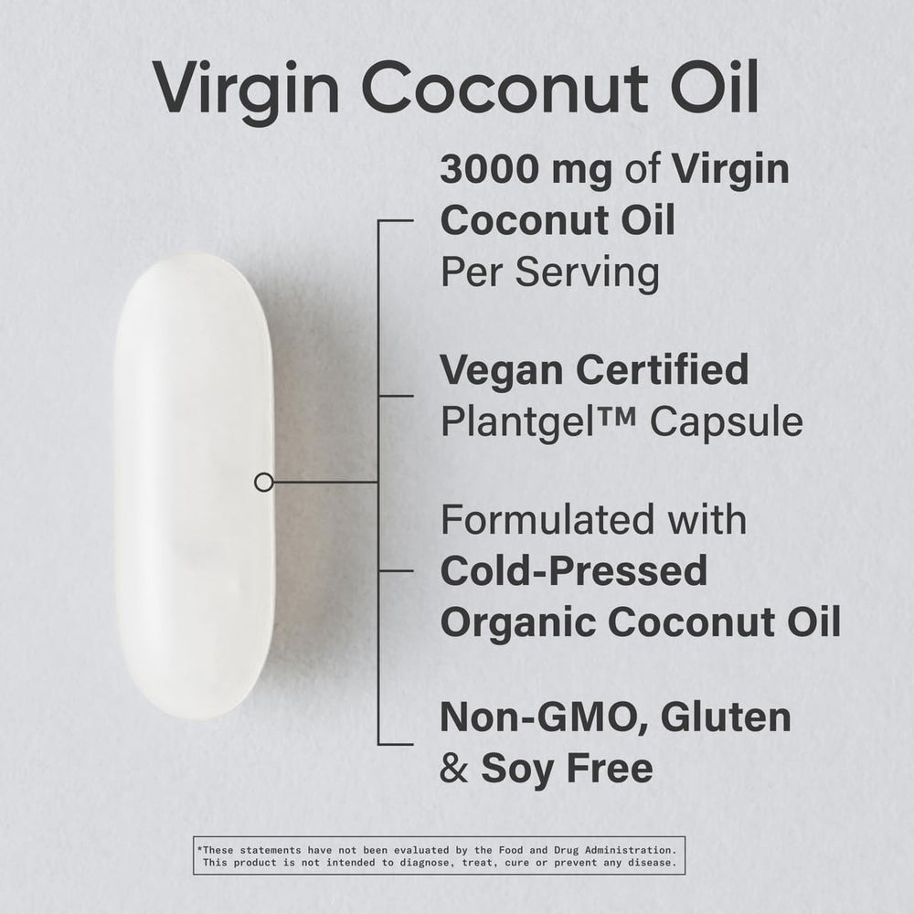 Cold-pressed organic virgin coconut oil capsules