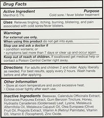 Close-up of cold sore relief application steps