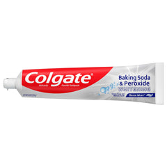 Close-up of Colgate whitening bubbles toothpaste packaging Brisk Mint