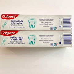 Close-up of toothpaste gel being squeezed from a 4 oz tube
