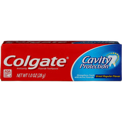 Pack of 8 Colgate toothpaste tubes, travel-size 1 oz each, regular flavor