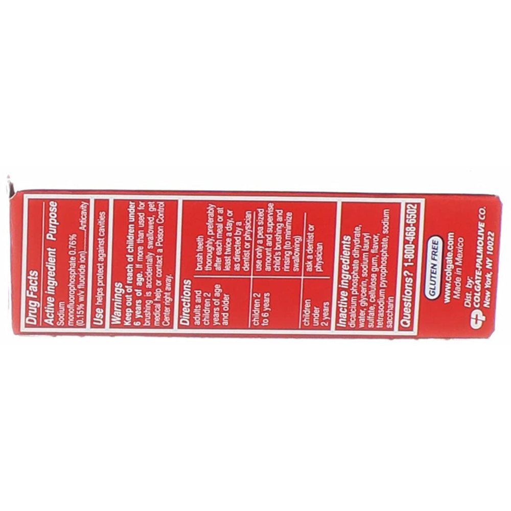 Colgate toothpaste display with 8 tubes in regular flavor