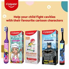 Batman hero branding on Colgate Kids toothpaste glow-in-the-dark