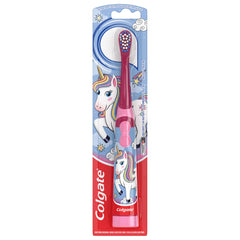 Unicorn-themed Colgate Kids Battery Toothbrush with AA battery