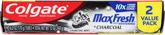 Packaging showing toothpaste tubes on a side view