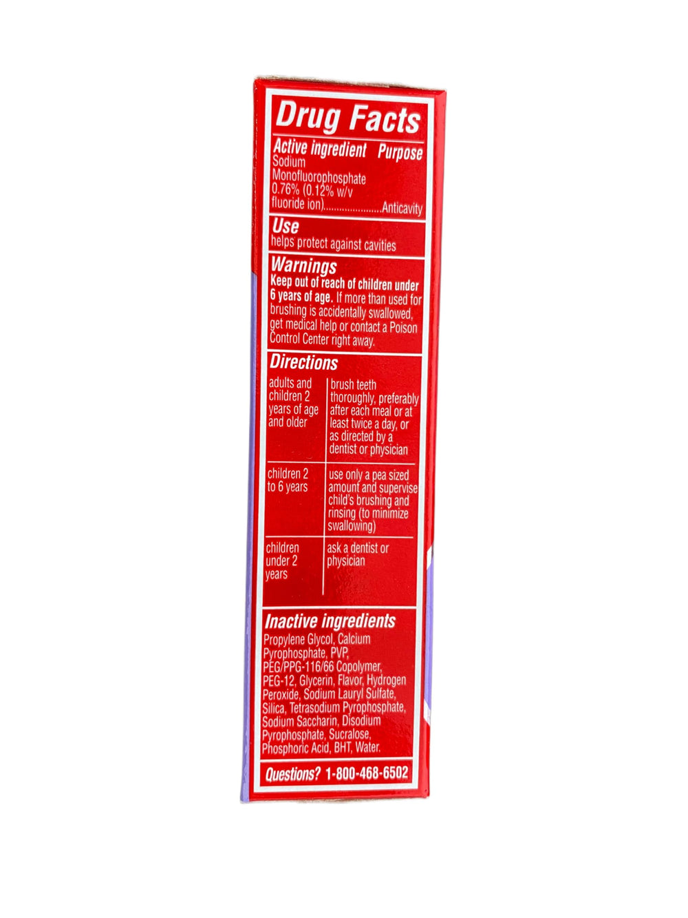 Colgate Optic White Advanced Toothpaste 0.75 oz (24 g) – 12 pack, tube side view