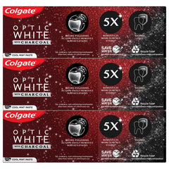 Angle view of Colgate Optic White with Charcoal toothpaste