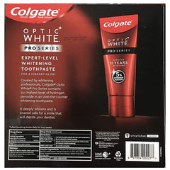 Colgate Optic White Pro Series Stain Shield packaging showing four tubes