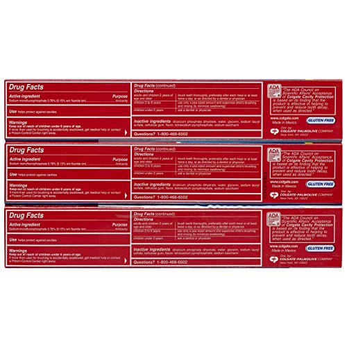 Mint flavor and design elements on Colgate Cavity Protection toothpaste packaging