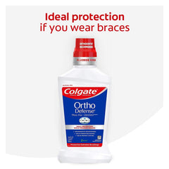 Dental care with Colgate Phos-Flur mint rinse for braces
